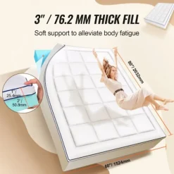 Surmatelas - DUOKU - Queen Size - 76,2 mm tyk - Hukommelsessoft - Aftagelig