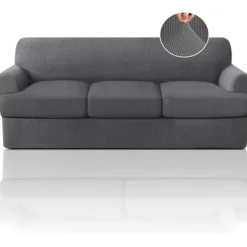 T Hynde Sofabetræk 4 Dele Sofabetræk til T Hynde Sofa Bløde Sofabetræk Møbelbeskytter med 3 Individuelle T Form Sædebetræk Light Gray 2 cushion sofa | Fyndiq
