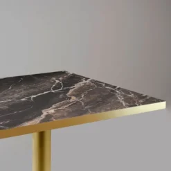 Tabel - Rom bistro 70x70cm - Plade marmor sort åre - Fod støbejern termolakeret - H73cm Svart