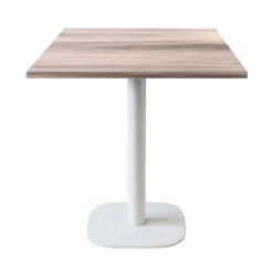 Tabel 70 x 70 cm - model Rund hvid egefod beige