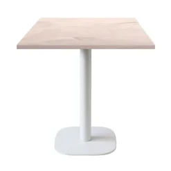Tabel 70 x 70 cm - model Runde hvid ben egetræ bosco beige