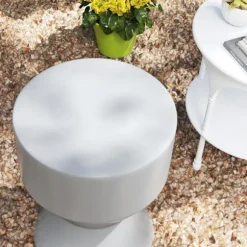 Taburet i keramik, 120 kg bæreevne, diameter 33 x 45,5 cm, vejrbestandig havetaburet i timeglasform, blomsterskammel, fodskammel til udendørs camping, | Fyndiq
