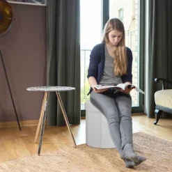 Taburet med opbevaringsplads str. L rund