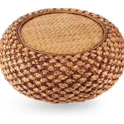 Tatami Gulvpude Japanske Gulvsæder Rattan Gulvpude Åndbar Gulvsiddepude Komfortabel Rund til Altan Halm