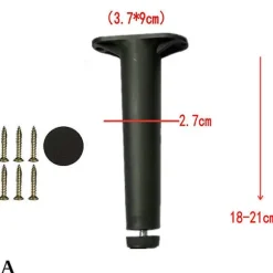Teleskopisk bjælkestøttefod, ikke massivt træ, sengerammelamelbund, hyldestang, bundbelastning [DB] Black 18cmto21cm