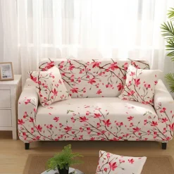 Ti Miles af Ferskenblomster; Tre-personers sofabetræk, længde 190-230 cm; Sofaovertræk med høj elasticitet, støvtæt sofahåndklæde med fuld dækning, fuld dækning 3 people | Fyndiq
