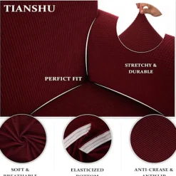 TIANSHU Enkelt Sofabetræk, Jacquard Stretch Stretch Sofabetræk med Armlæn Sofabetræk Dekoration til Stue Soveværelse (Enkelt, Mørkerød)