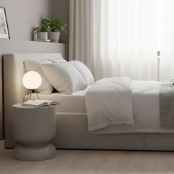 Timeglas sidebord og skammel – metal, multifunktionelt design