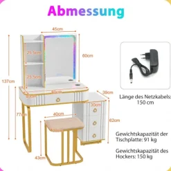 Toiletbord med 7 dynamiske og 7 statiske dæmpbare LED-belysning toiletbord hvid