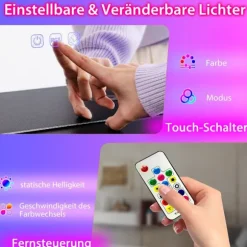 Toiletbord med 7 dynamiske og 7 statiske dæmpbare LED-belysning toiletbord hvid