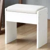 Toiletbordsskammer Enkel Skammel Behagelig Polstret Makeup Skammel 34 x 22 x 34 cm til Soveværelse Makeup