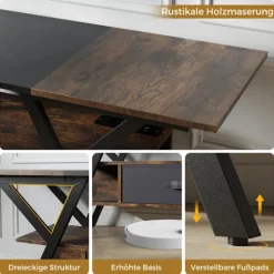 65-tommer TV-bord med LED-lys og opbevaring