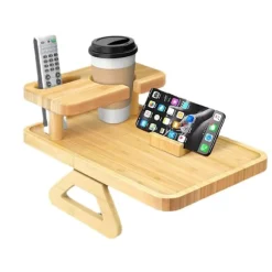 Træ Sofaer Armlænbakke, Skånsomt Design for Knive, Miljøvenligt Materiale, Ideel til Sofakopholder og Fjernbetjening eller Telefonholder, Unik