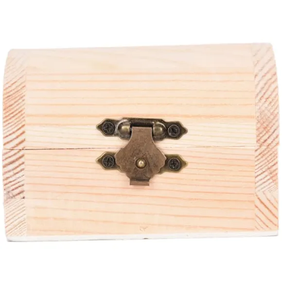 Træ Vintage Skattekiste Træ Smykke Opbevaringsboks Etui 9*6.2cm