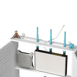 Trådløs Wifi Router Opbevaringsbokse Trækasse Kabeltråd Beslag Væghængt Stikbræt Hylde -sin