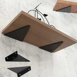 Trekant Design Hyldeknægte, Moderne Stil Forbedrer Enhver Rumindretning, Sort Belægning Tilføjer Elegance Samtidig Med At Den Modstår Korrosion, Bred Anvendelse For | Fyndiq