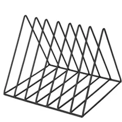 Trekantet bogholder i jern til skrivebord, sort skrivebordsreol, moderne bogreol til skrivebord (FMY) Black