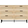 Trækommode med rattan "Harrison" - 120 x 40 x 75 cm - Beige