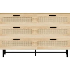 Trækommode med rattan "Harrison" - 120 x 40 x 75 cm - Beige