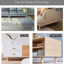 Træmøbelben Bordben 4 stk. Massivt Konisk Træ Bordben Sofa Ben Udskiftning Møbelfødder med Monteringsplade Skruer og Antislip P
