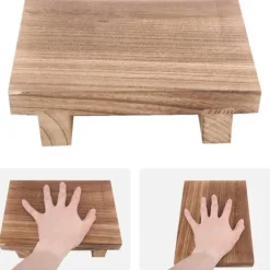 Træskammel - multifunktionel stabil skammel - massivt træ til høje senge - børn voksne - køkken stue - 25 x 18 x 7 cm (træ)