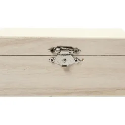 Trææske - Ref 574940 - Rundt låg - Metal lås - Beige Beige