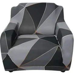 Trykt 1-personers sofaovertræk super strækbart stof 90cm-130cm