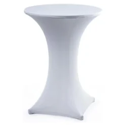 Tætsiddende Stretch Spandex Dug - Rund Form white L