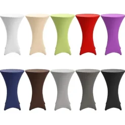 Tætsiddende Stretch Spandex Dug - Rund Form white L