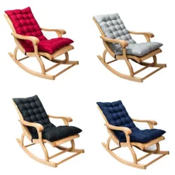 Tuftet Stolpude, Siddepude og Ryglænspude med Bindebånd, Fortykkede Gyngestolspuder til Terrasse, Have, Stue, Skridsikker Bund Premium Materiale