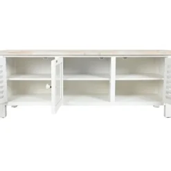 TV møbel - Middelhavet - MDF - Fyr - 120 cm - 3 døre - Hvid/Naturlig Natur, vit