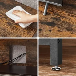 TV-bænk 120 cm med 4 hylder - Rustik brun