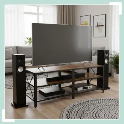 TV-bord med 4 rum, industrielt design
