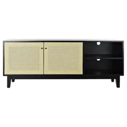 TV-møbel - Balinesisk - Fyr - 160 cm - Rattan - Sort Sort