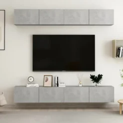 TV-møbel - Eksklusivt hjem - Betongrå - Ingeniørtræ - 100 x 30 x 30 cm Betonggrå