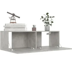 TV-møbel - Eksklusivt hjem - Betongrå - Ingeniørtræ - 100 x 30 x 30 cm Betonggrå