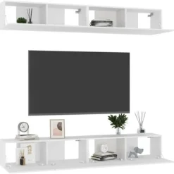 TV-møbel - Eksklusivt hjem - Mat hvid - 100 x 30 x 30 cm - Ingeniørtræ Matt vit