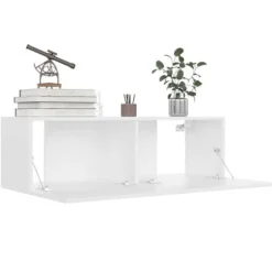 TV-møbel - Eksklusivt hjem - Mat hvid - 100 x 30 x 30 cm - Ingeniørtræ Matt vit