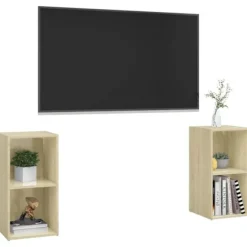 TV-møbel - Eksklusivt hjem - Sonoma eg - Ingeniørtræ - 72 x 35 x 36,5 cm Sonoma ek