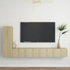 TV-møbel - Eksklusivt hjem - Sæt 3 stk - Sonoma eg - Ingeniørtræ sonoma ek