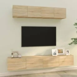 TV-møbel - Eksklusivt hjem - Sonoma eg - Væghængt design - Stort opbevaringsrum Sonoma ek