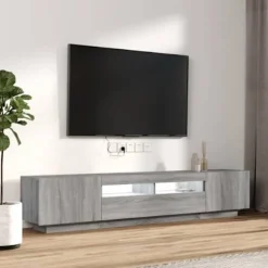 TV-møbel - Eksklusivt hjem - Sonoma grå - RGB LED - Ingeniørtræ - 100 x 35 x 40 cm Sonoma grå