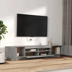 TV-møbel - Eksklusivt hjem - Sonoma grå - RGB LED - Ingeniørtræ - 100 x 35 x 40 cm Sonoma grå