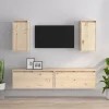 TV-møbel - Eksklusivt hjem - Massivt fyrretræ - Hængende - Sæt med 4 dele (2x80x30x35, 2x30x30x60)