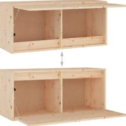 TV-møbel - Eksklusivt hjem - Massivt fyrretræ - Hængende - Sæt med 4 dele (2x80x30x35, 2x30x30x60)