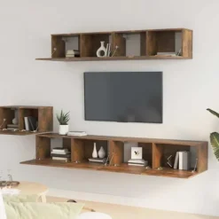 TV-møbel - Eksklusivt hjem - Røget eg - Ingeniørtræ - 5 dele rökt ek