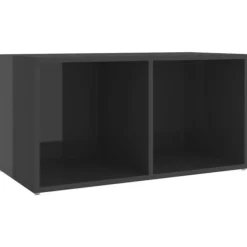 TV-møbel - Eksklusivt hjem - Glansgrå - Ingeniørtræ - 72 x 35 x 36,5 cm glänsande grå