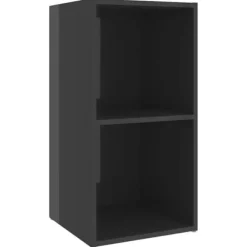 TV-møbel - Eksklusivt hjem - Glansgrå - Ingeniørtræ - 72 x 35 x 36,5 cm glänsande grå