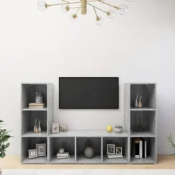 TV-møbel - Eksklusivt hjem - 3 rum - Mat betongrå - 107 x 35 x 37 cm Betonggrå