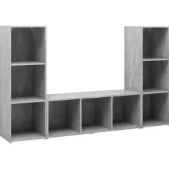 TV-møbel - Eksklusivt hjem - 3 rum - Mat betongrå - 107 x 35 x 37 cm Betonggrå